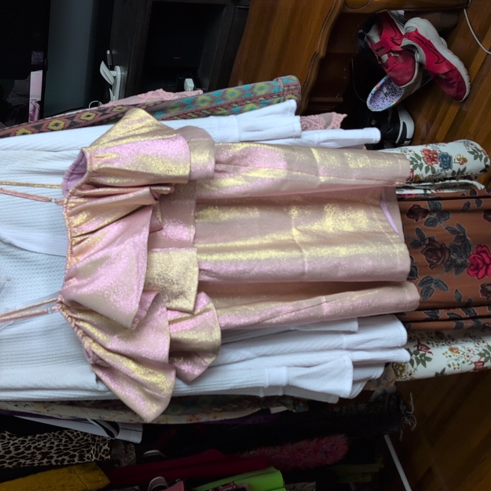 Buddy Love Shimmering Pink and Gold Ruffle Dress - Picture 4 of 4